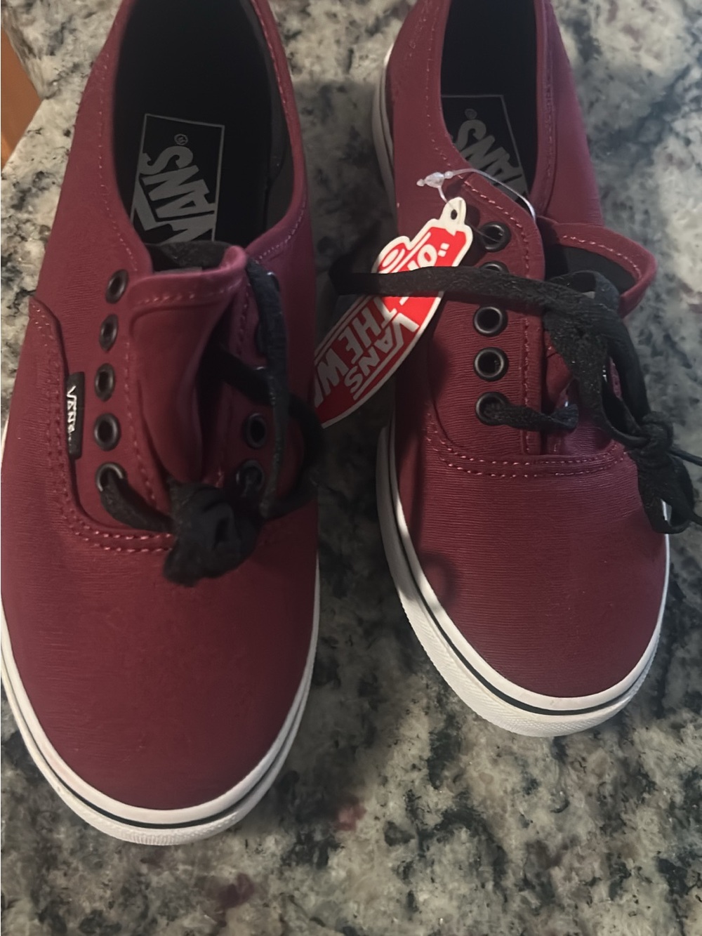 Vans Authentic Canvas Sneakers - Burgundy 5.5 Womens 4 mens